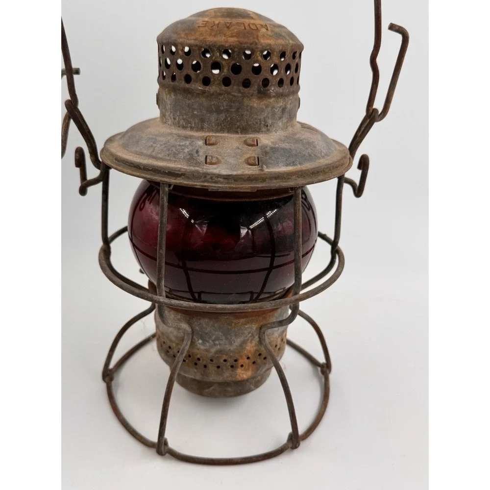 Railroad Lantern Red Globe New York Central System Antique Adlake Kero Kerosene